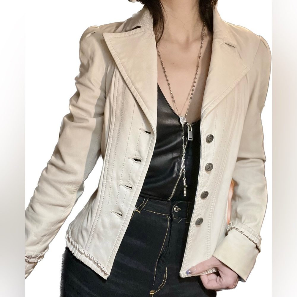 GALLIANO off-white leather jacket